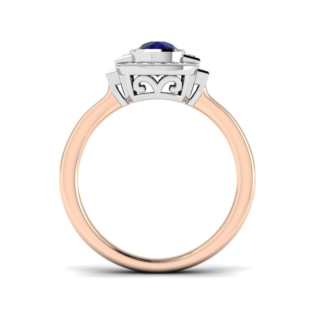 Diamond Csaygate Blue Sapphire Ring | 1.5ct