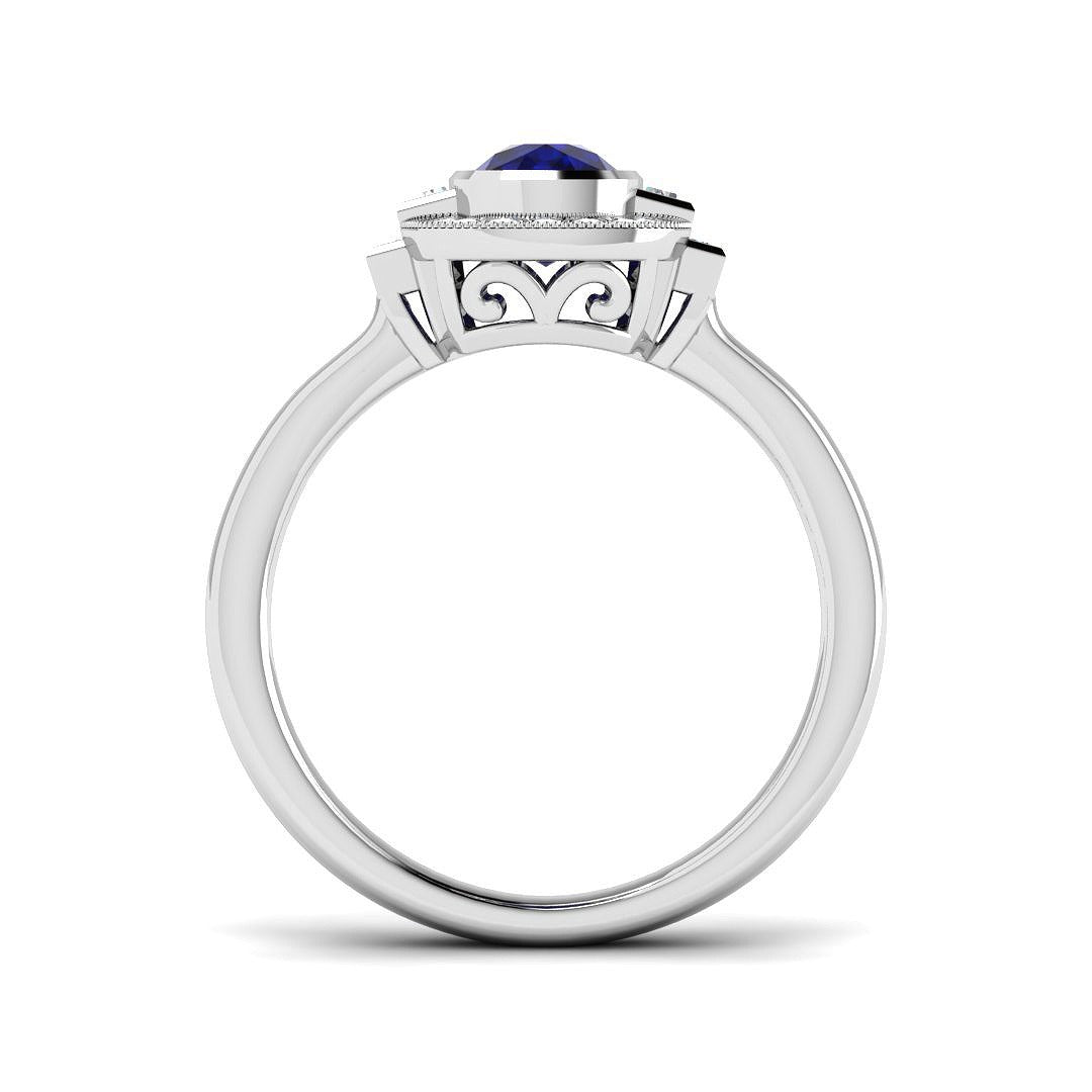 Diamond Csaygate Blue Sapphire Ring | 1.5ct