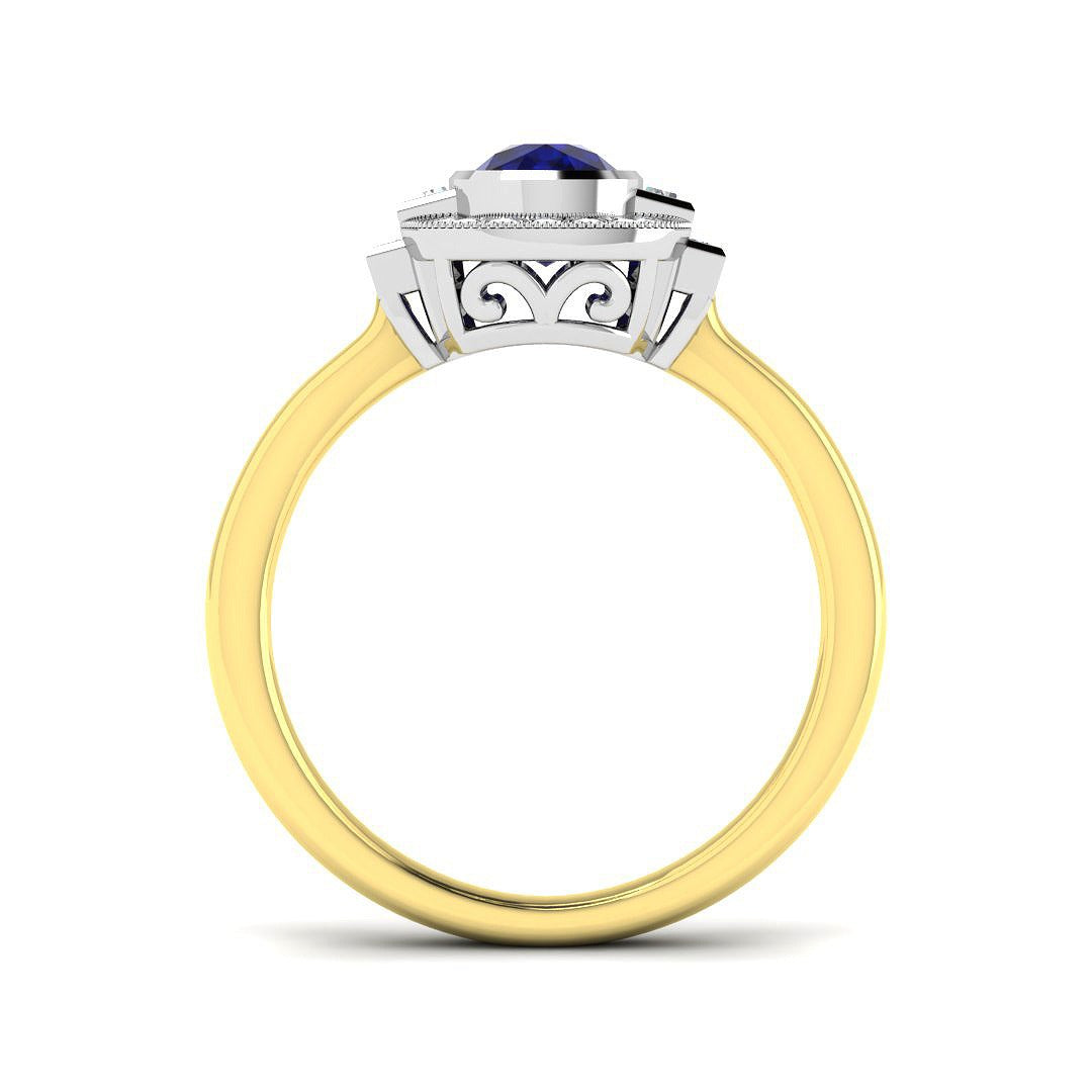Diamond Csaygate Blue Sapphire Ring | 1.5ct