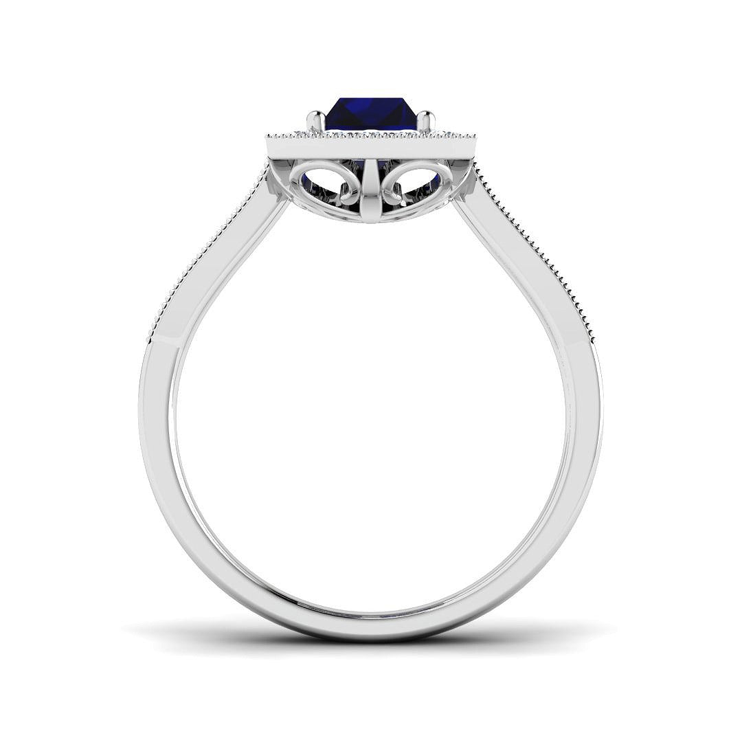 Diamond seatherheab Blue Sapphire Ring | 2.25ct