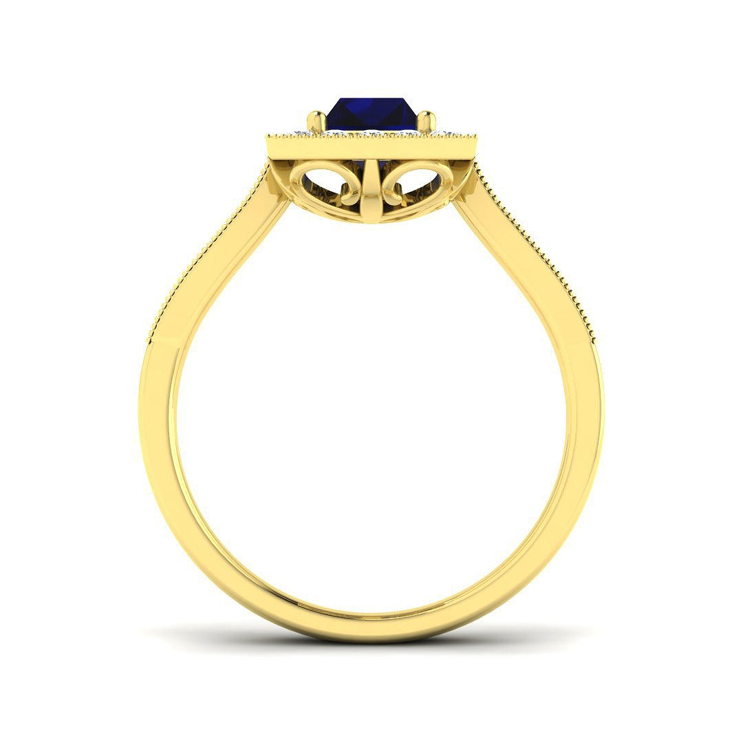 Diamond seatherheab Blue Sapphire Ring | 2.25ct