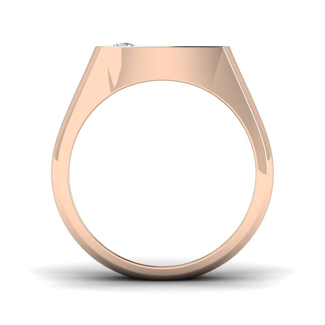 Luxury Diamond Signet Ring | 0.20ct | Hallmarked Gold & Platinum