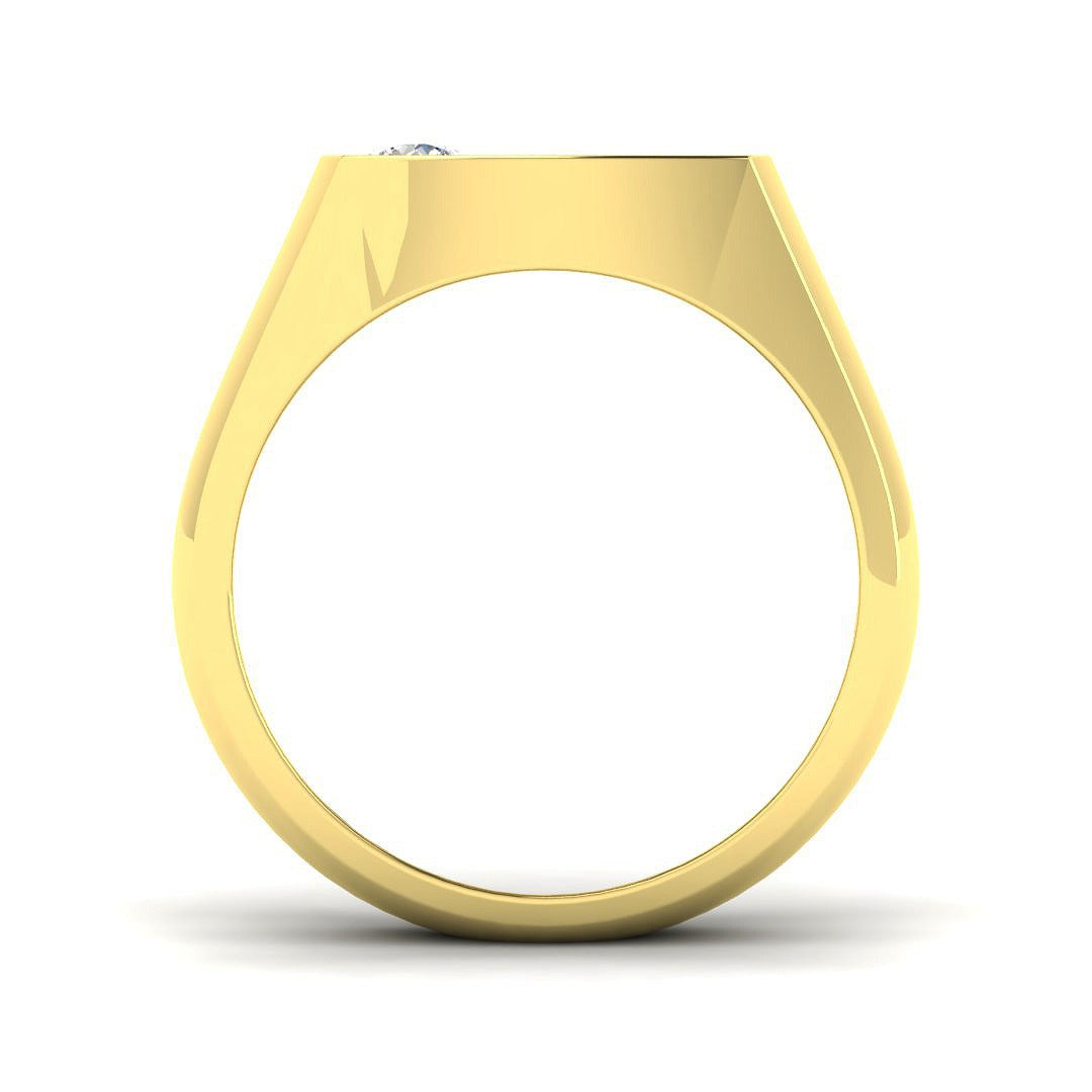Luxury Diamond Signet Ring | 0.20ct | Hallmarked Gold & Platinum