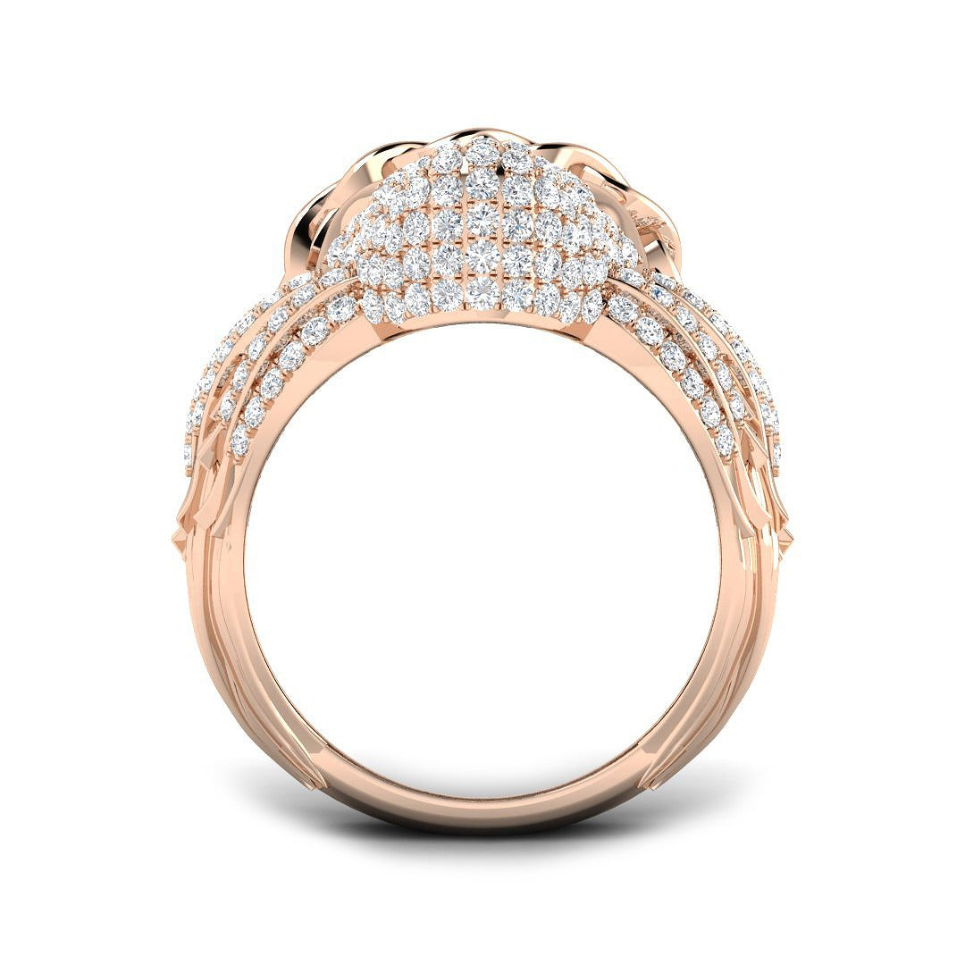 Luxury Lion Head Diamond Fancy Ring | 2.25ct | Hallmarked Gold & Platinum