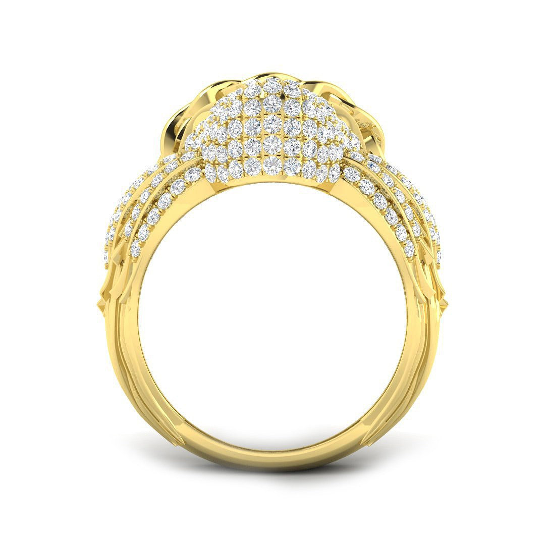 Luxury Lion Head Diamond Fancy Ring | 2.25ct | Hallmarked Gold & Platinum