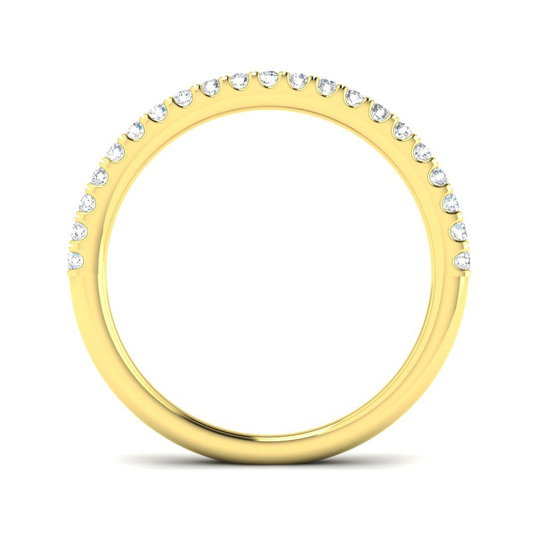 0.30Carat D-E/VS Lab Grown Diamond Half Eternity Wedding Ring 18k Yellow Gold Ready To Ship