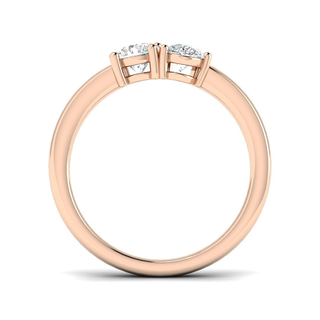 Diamond Hesmksey 2 Stone Ring | 0.75ct | Hallmarked Gold & Platinum