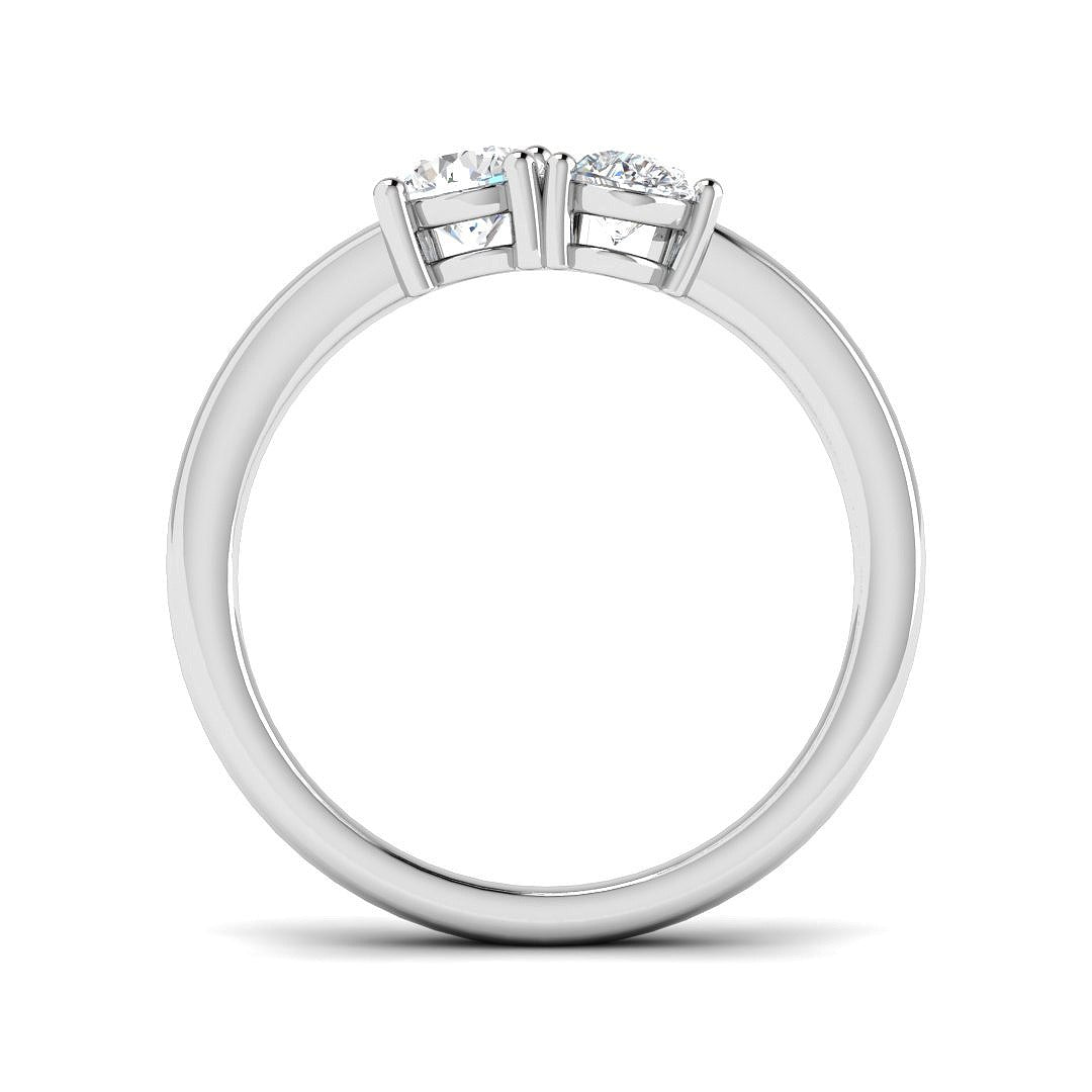 Diamond Hesmksey 2 Stone Ring | 0.75ct | Hallmarked Gold & Platinum