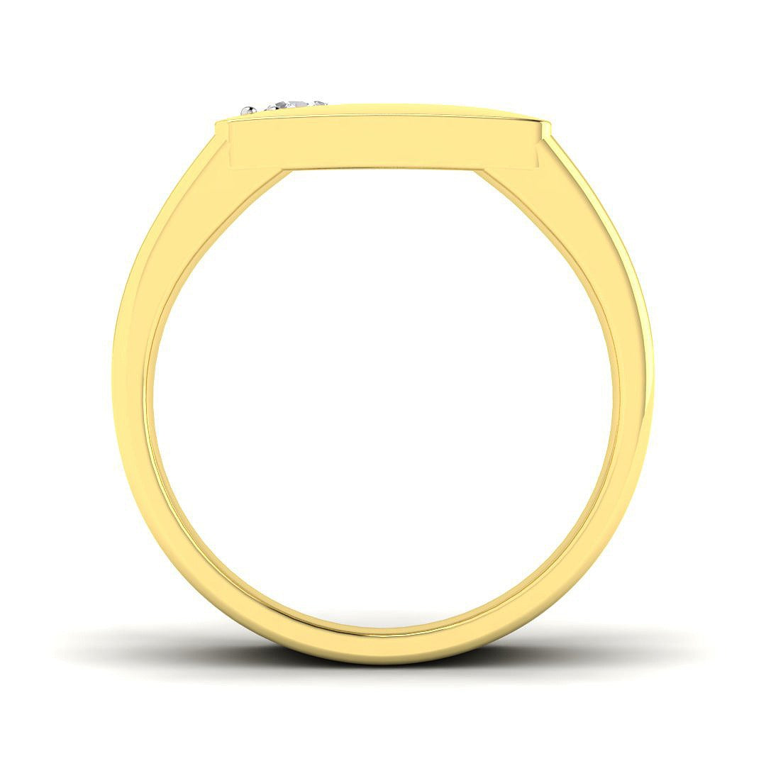 Bold Diamond Signet Ring | 0.20ct | Hallmarked Gold & Platinum