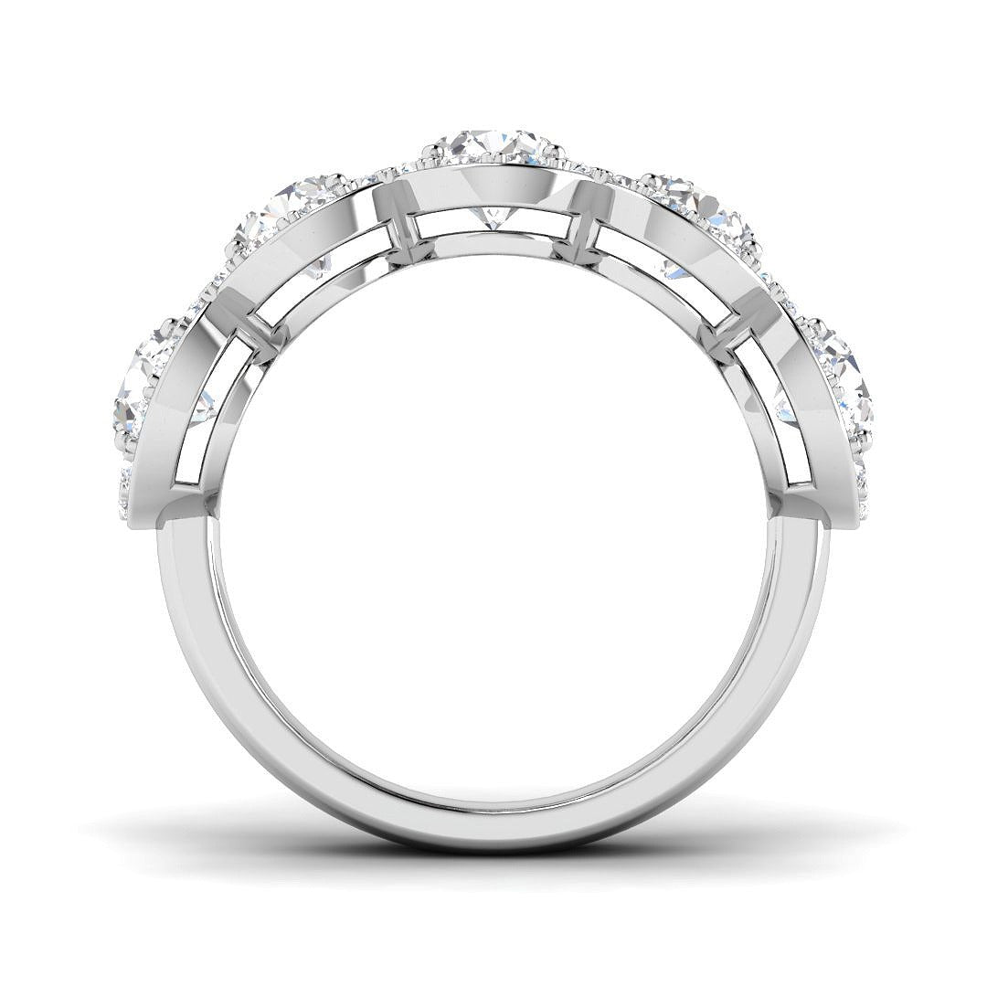 Five Stone Halo Diamond Ring 3.5ct | Round Brilliant Cluster Design | UK Hallmarked