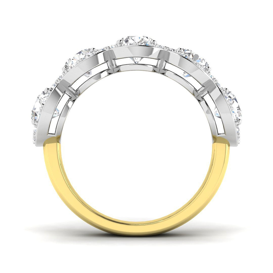 Five Stone Halo Diamond Ring 3.5ct | Round Brilliant Cluster Design | UK Hallmarked