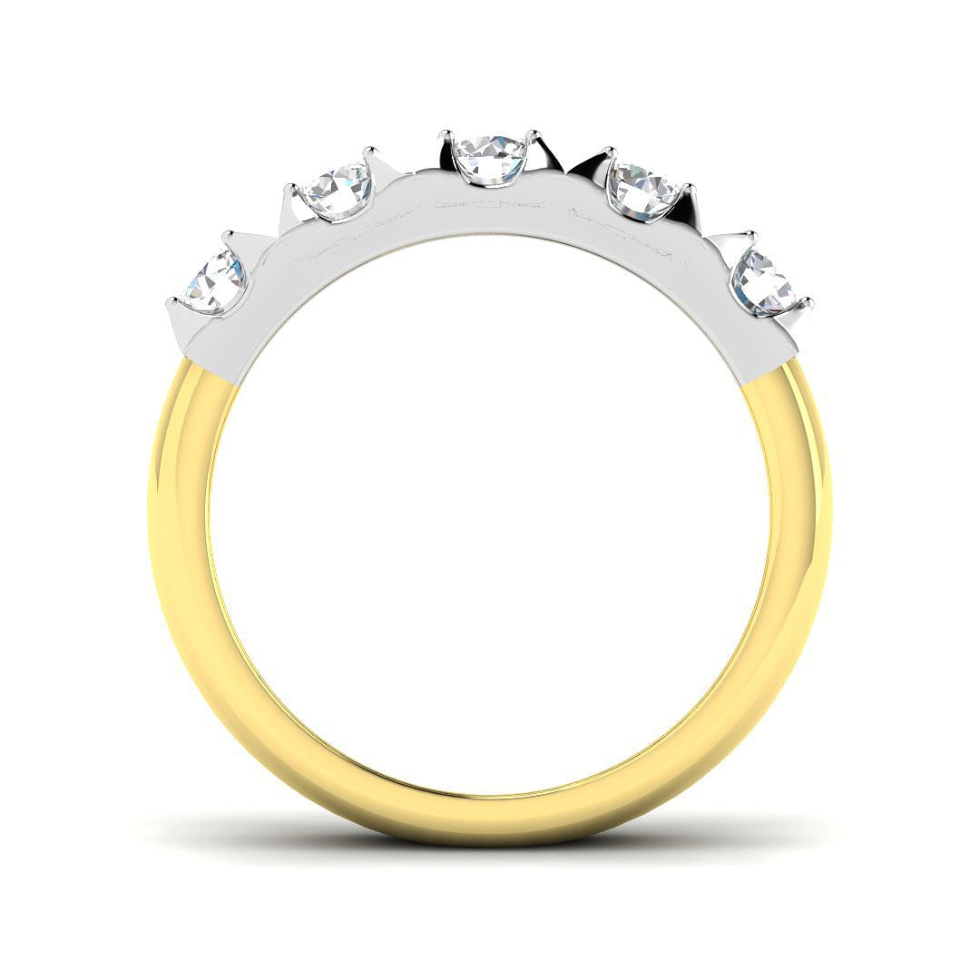 Diamond Kibwessy 5 Stone Ring | 0.75ct | Hallmarked Gold & Platinum