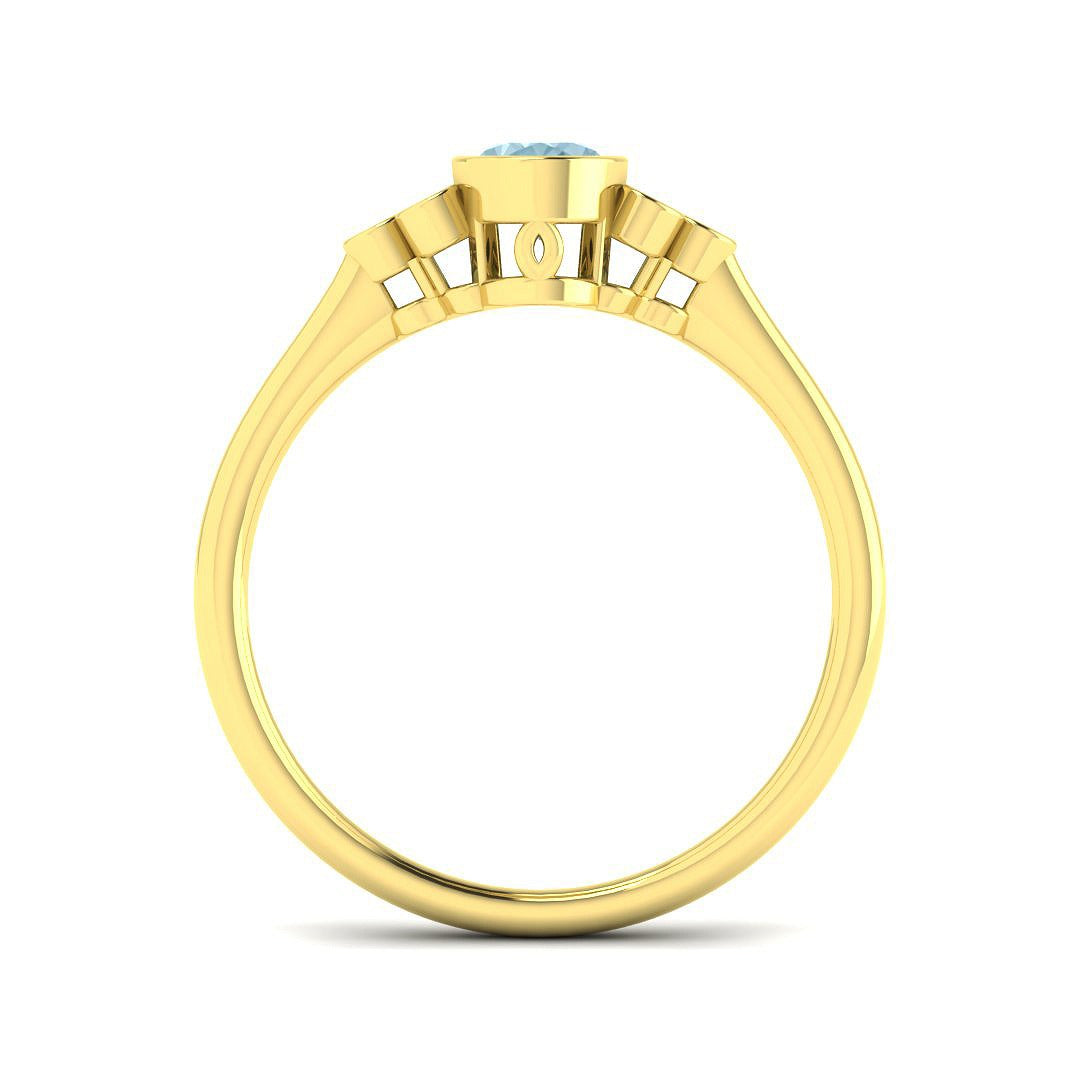 Diamond Aquamarine Ring White Gold