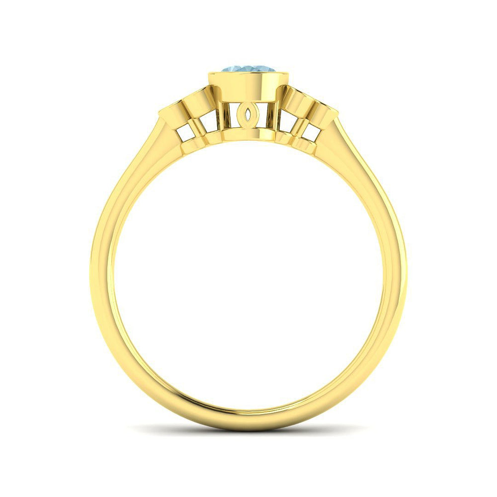 Diamond Aquamarine Ring White Gold
