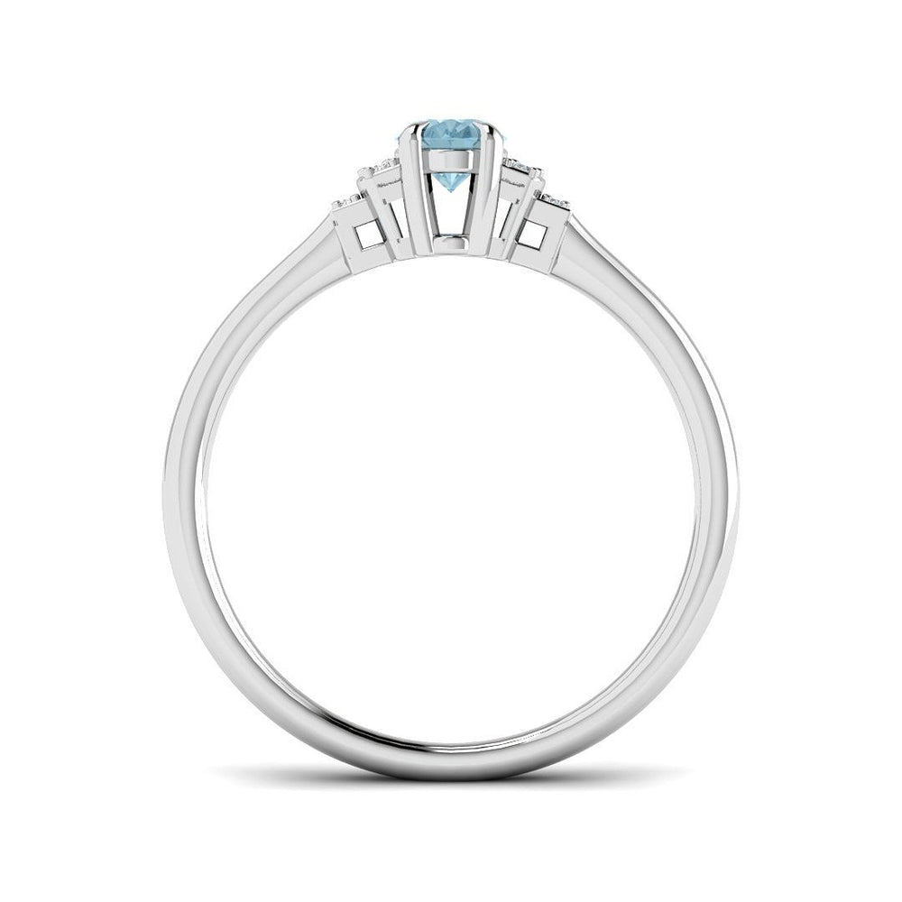 Aquamarine Solitaire Ring Side Profile