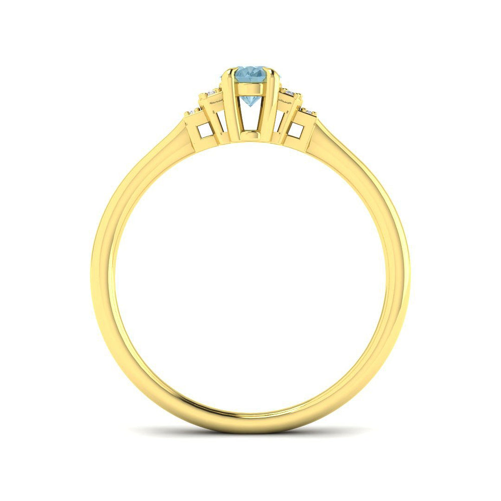 Oval Aquamarine Ring White Gold