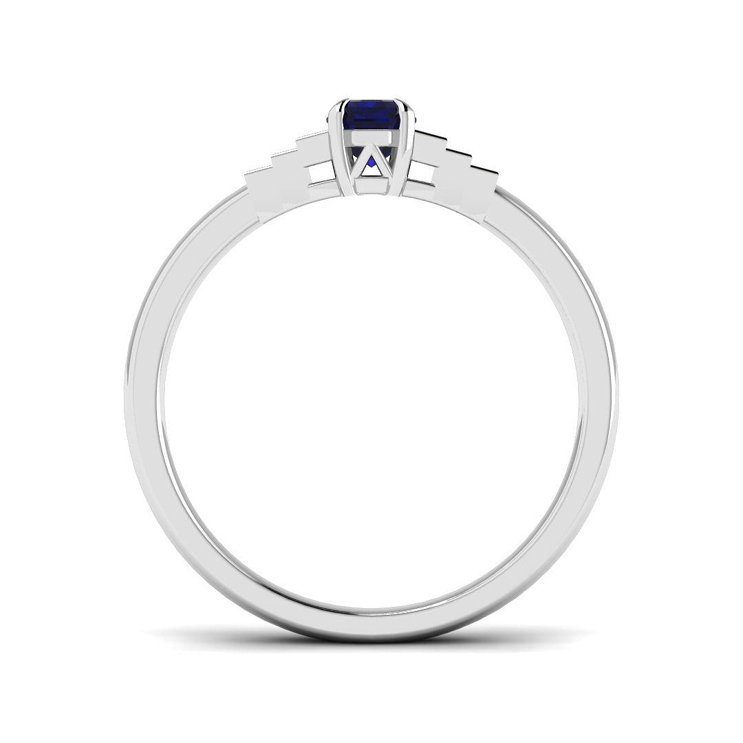 Diamond sulsow Blue Sapphire Ring | 0.75ct