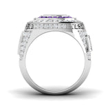 Diamond Asbemarse Amethyst Ring | 2.75ct | Hallmarked Gold & Platinum