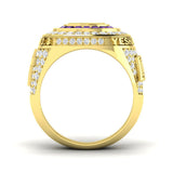 Diamond Asbemarse Amethyst Ring | 2.75ct | Hallmarked Gold & Platinum