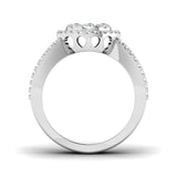 Round Cluster Halo Diamond Ring 1.25ct | Split Shank Design | UK Hallmarked