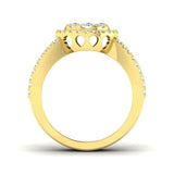 Round Cluster Halo Diamond Ring 1.25ct | Split Shank Design | UK Hallmarked