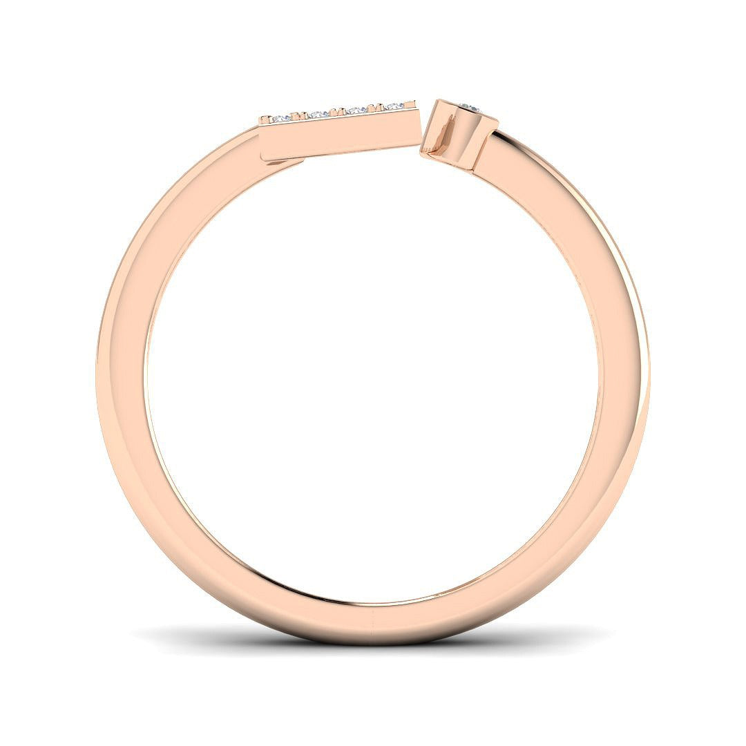 Diamond Warbour Initials Ring | 0.1ct | Hallmarked Gold & Platinum