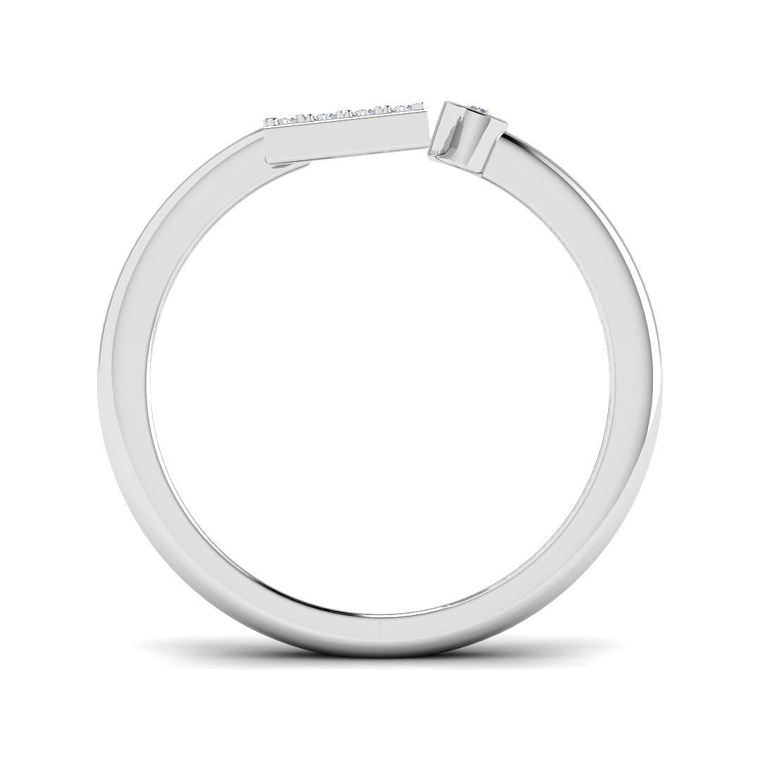 Diamond Warbour Initials Ring | 0.1ct | Hallmarked Gold & Platinum