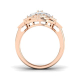 Floral Designer Diamond Statement Ring 1ct | Multi Layer Cluster | UK Hallmarked