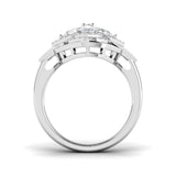 Floral Designer Diamond Statement Ring 1ct | Multi Layer Cluster | UK Hallmarked