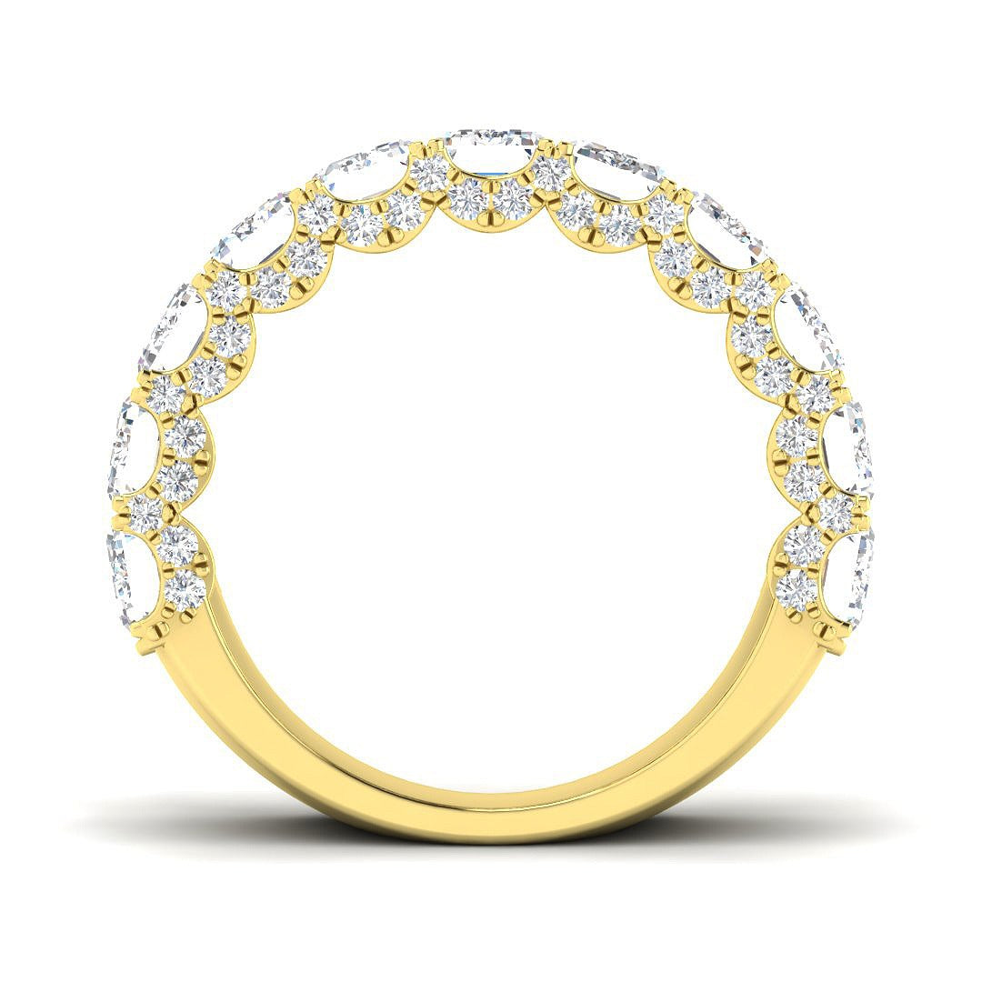 5.90Carat D-E/VS Lab Grown Diamond Half Eternity Wedding Ring 9k Yellow Gold Ready To Ship