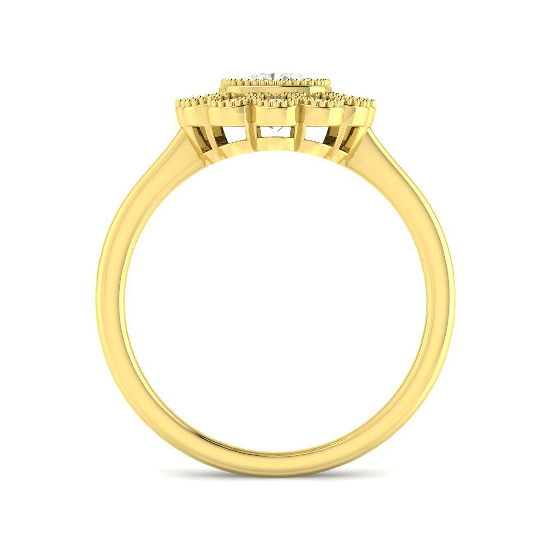 1.50Carat D-E/VS Lab Grown Diamond Vintage Engagement Ring 9k Yellow Gold Ready To Ship