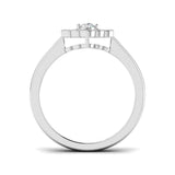 Milgrain Cluster Diamond Ring 0.33ct Vintage Floral UK Hallmarked