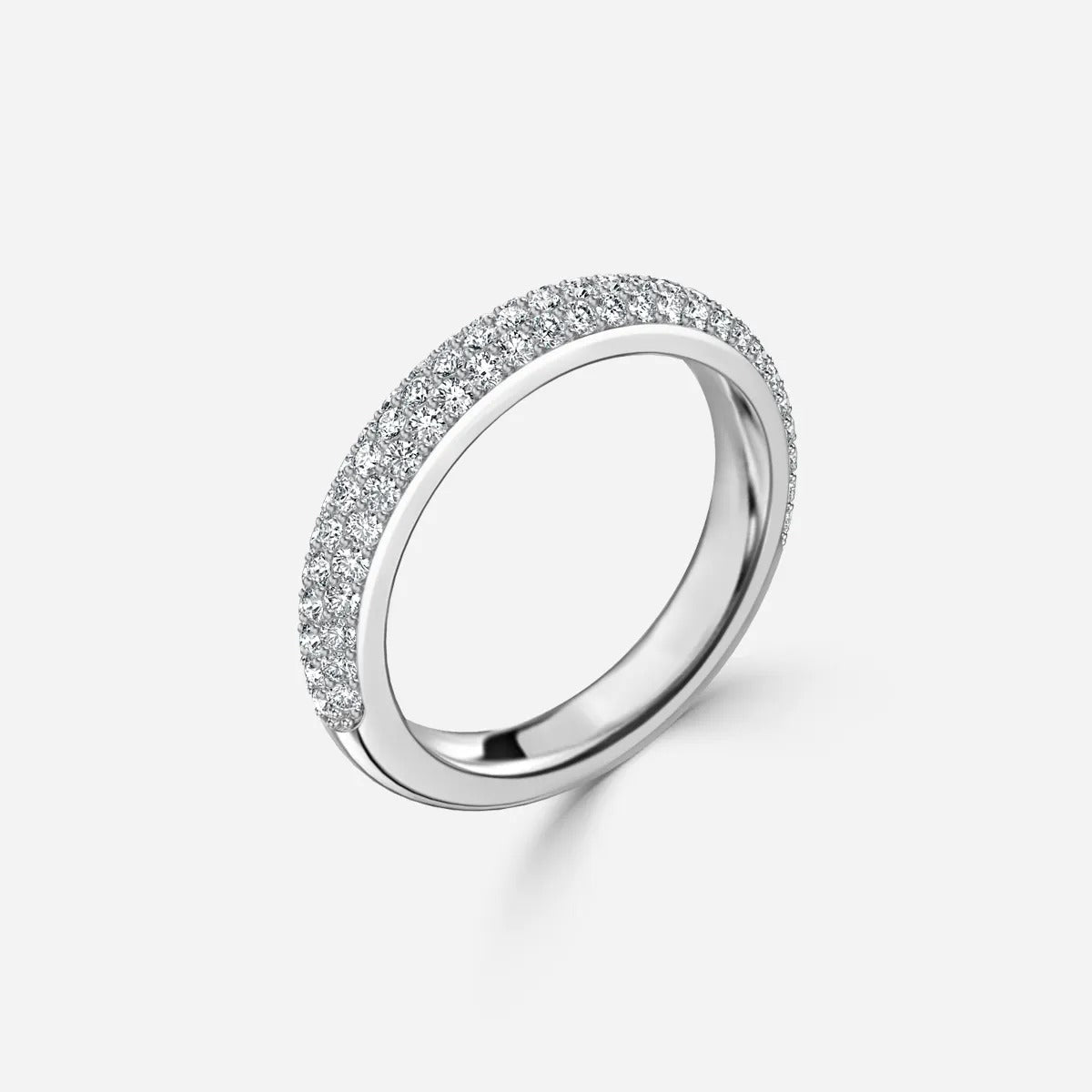 Alliance solitaire à six griffes de 1,0 carat en or blanc 9 carats