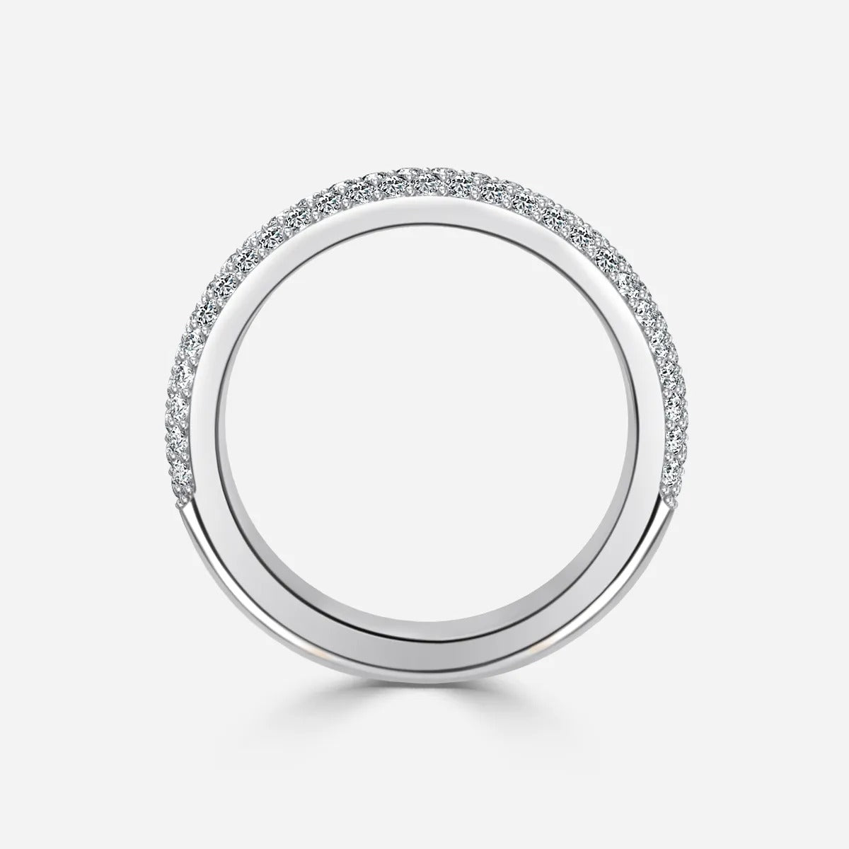 Alliance solitaire à six griffes de 1,0 carat en or blanc 9 carats