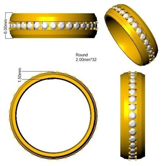 Round Diamond Full Eternity Ring | Lab & Natural | 1.00 Ct | Heavy Band