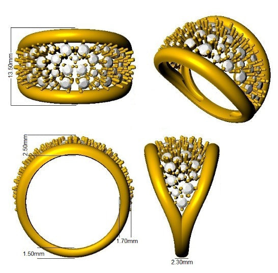 Lab-Grown Round Diamond Fancy Ring | 1ct | Hallmarked Gold & Platinum