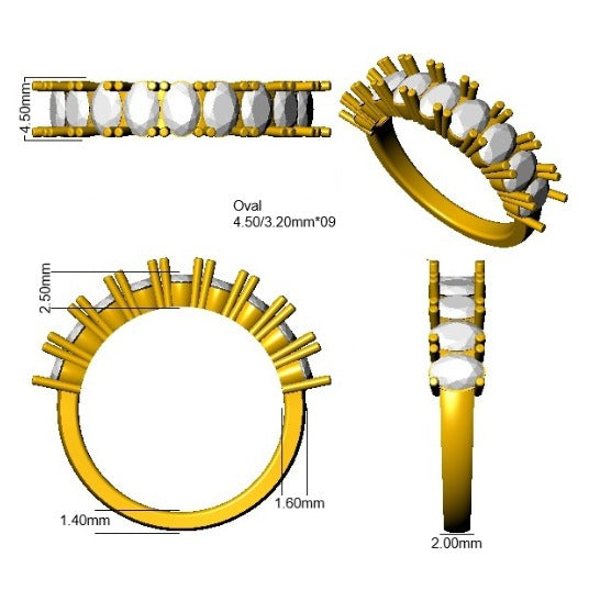 Diamond barsibgtob Half Eternity Ring | 1.75ct