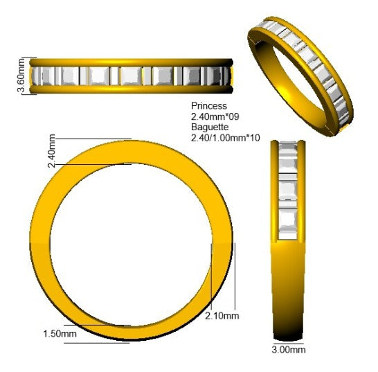 Diamond Half Eternity Ring | 1ct | Hallmarked Gold & Platinum
