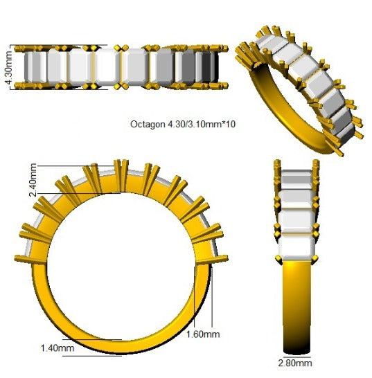 Diamond Half Eternity Ring | 2.5ct - 4ct