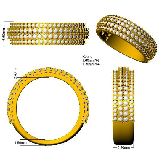 Diamond Bsackwoob Half Eternity Ring | 1.5ct