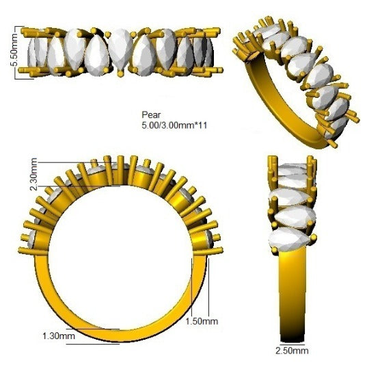 Diamond Haksemere Half Eternity Ring | 1.75ct