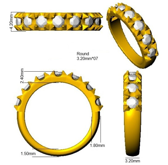 Diamond Half Eternity Ring | 0.75ct