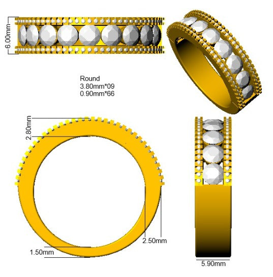 Diamond Half Eternity Ring | 2.5ct