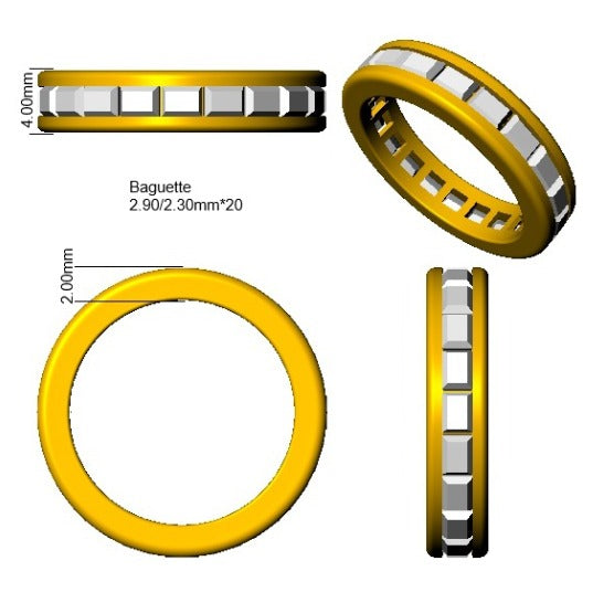 Baguette Diamond Channel Set Full Eternity Ring | 1.75ct | Lab & Natural