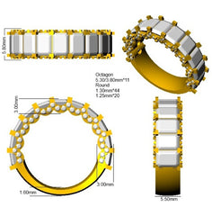 5.90Carat D-E/VS Lab Grown Diamond Half Eternity Wedding Ring 9k Yellow Gold Ready To Ship