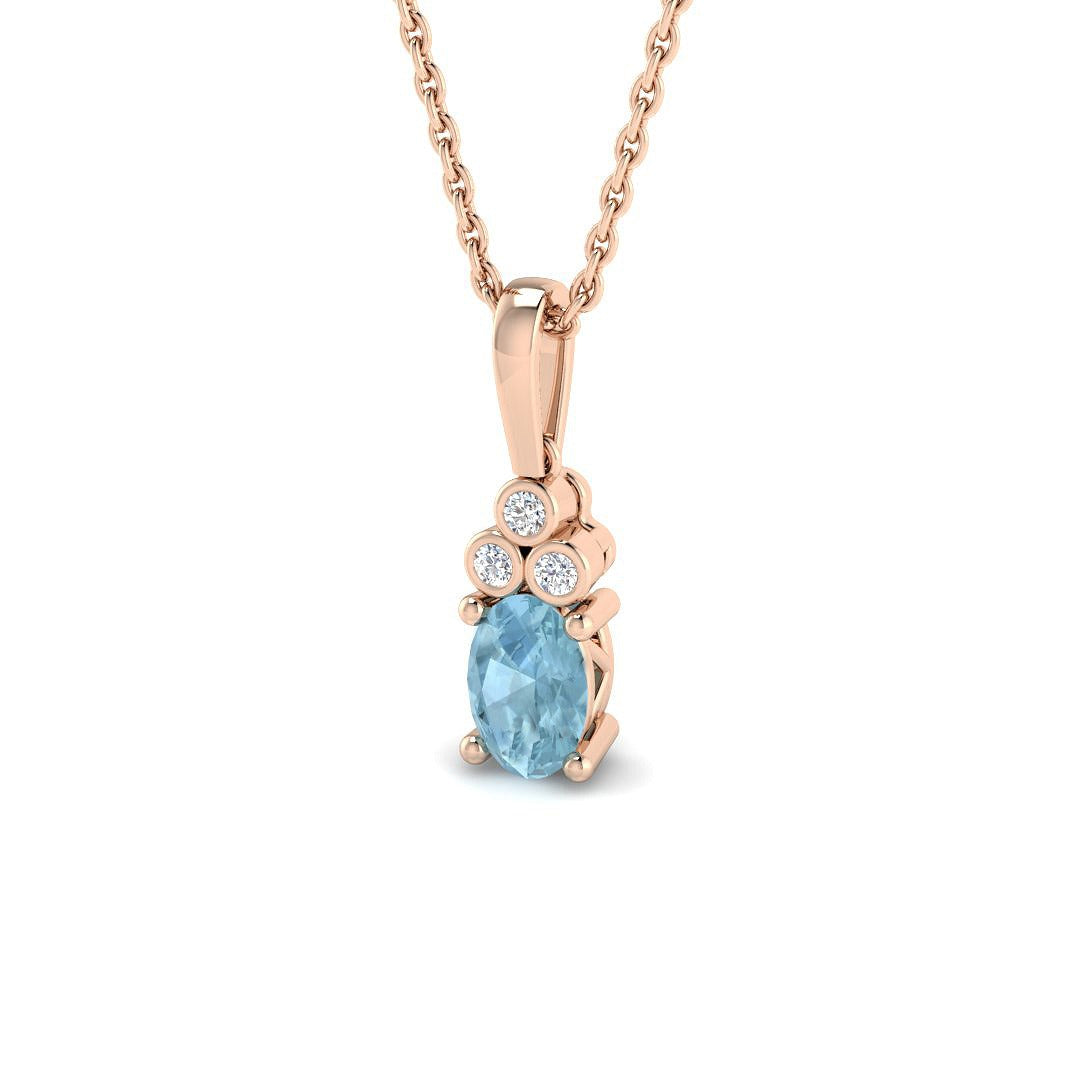 Gemmy Aquamarine Pendant 0.5ct to 1ct Gold (Without Chain )