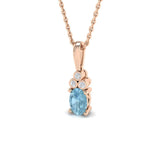 Gemmy Aquamarine Pendant 0.5ct to 1ct Gold (Without Chain )