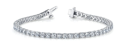 Round Cut Lab Grown Diamond Tennis Bracelet in Gold and Platinum, Luxury Bracelet for Women