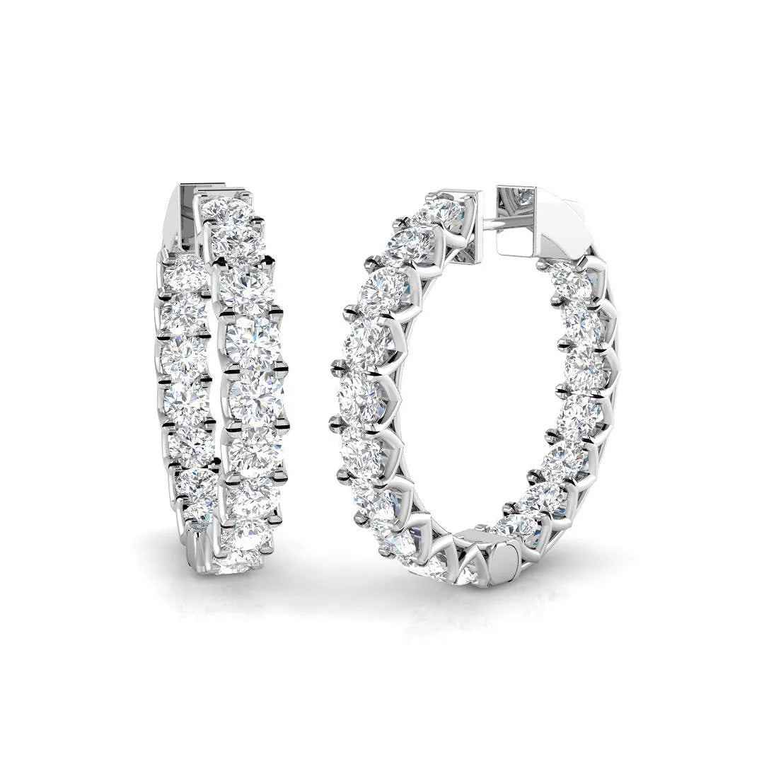 Lab Grown Diamond Hoop Earring in 9K Hallmarked Gold