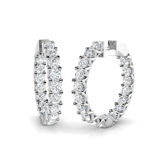 Lab Grown Diamond Hoop Earring in 9K Hallmarked Gold